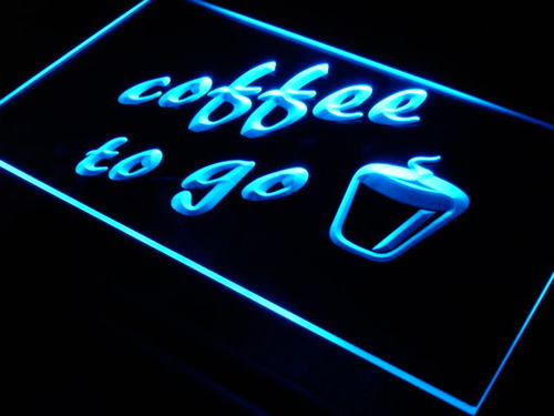 Coffee to Go Shop Bar Pub Neon Light Sign